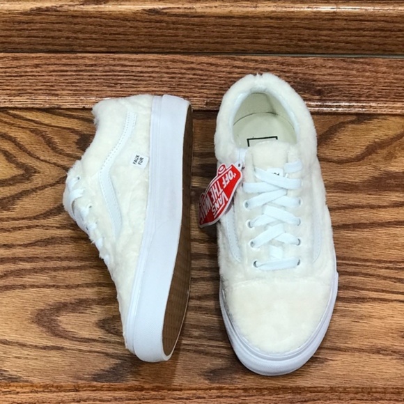 Vans Old‎ Skool Sherpa Turtledove Blanc De Blanc Shoes - Picture 4 of 7